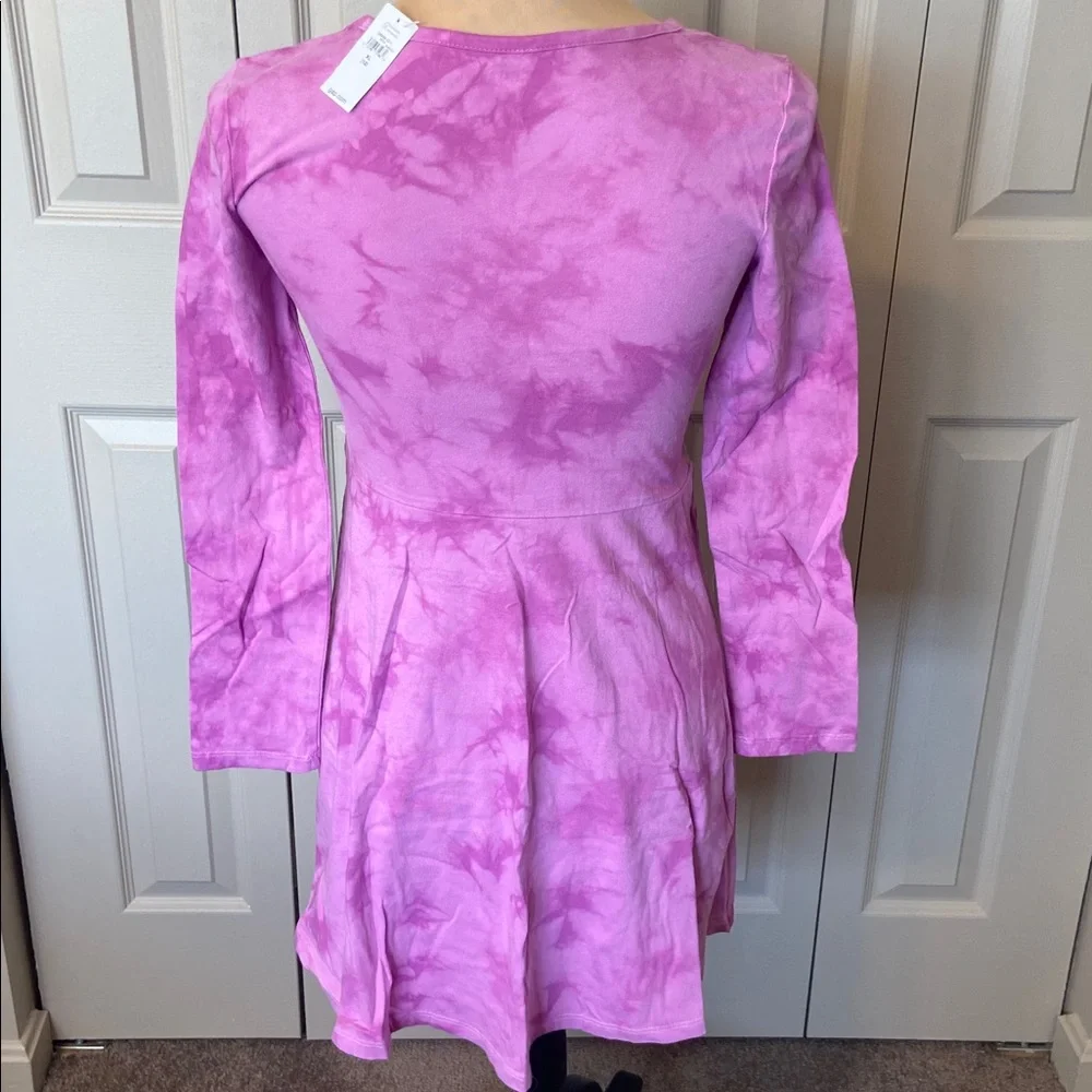 Gap Kids NWT Purple Tie Dye Long Sleeve Dress Girls Size12 X-Large